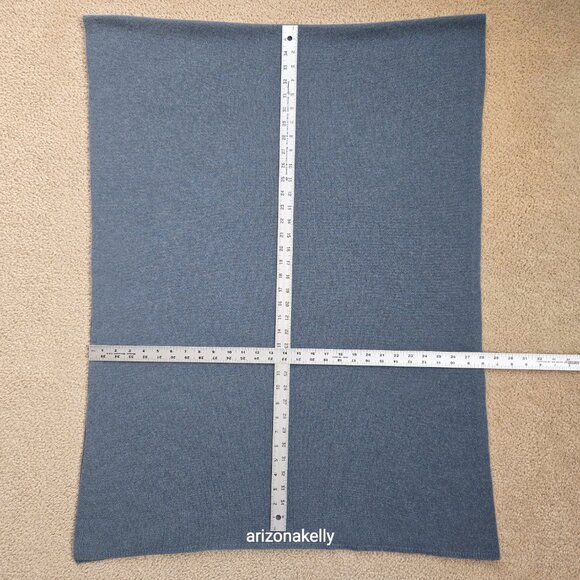 NWOT Margaret O'Leary Cashmere Scarf Greyish Blue - Picture 2 of 13